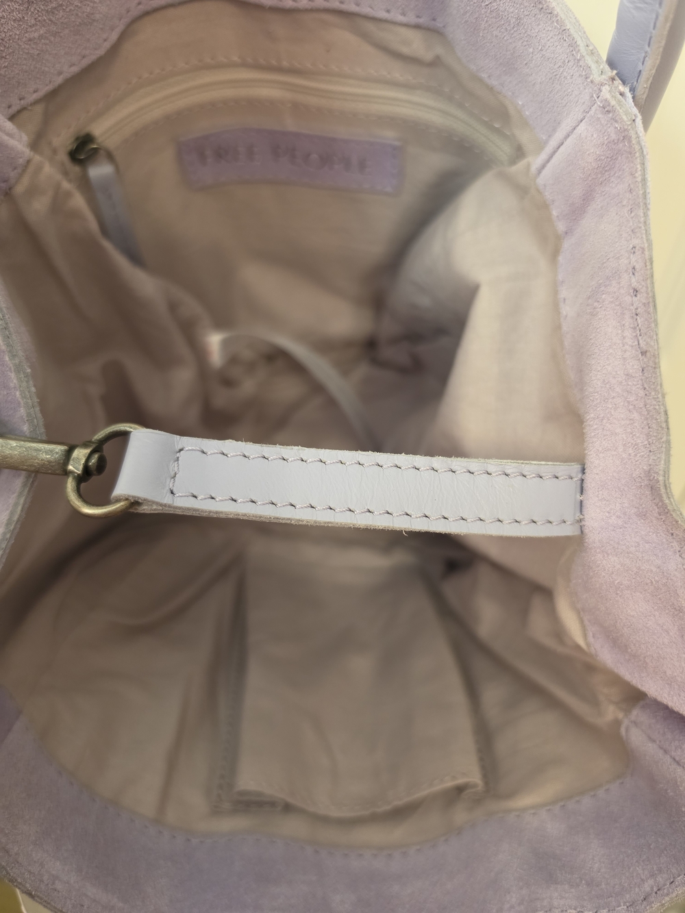 Free People Barlow Suede Bucket Bag Fields Of Lilac Pastel Purple Handbag NWT - Picture 6 of 8